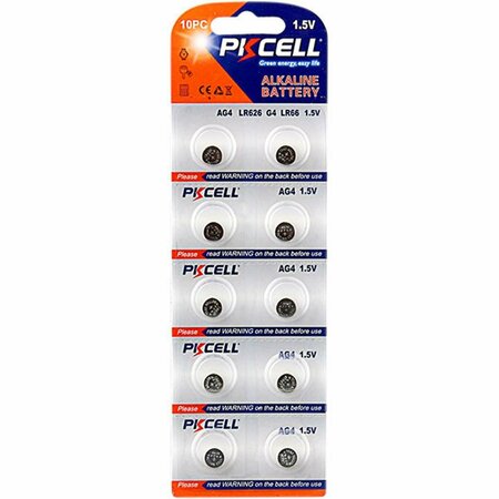 PKCELL 1.5V 1 lbs Alkaline Battery, 10PK AG4-10B